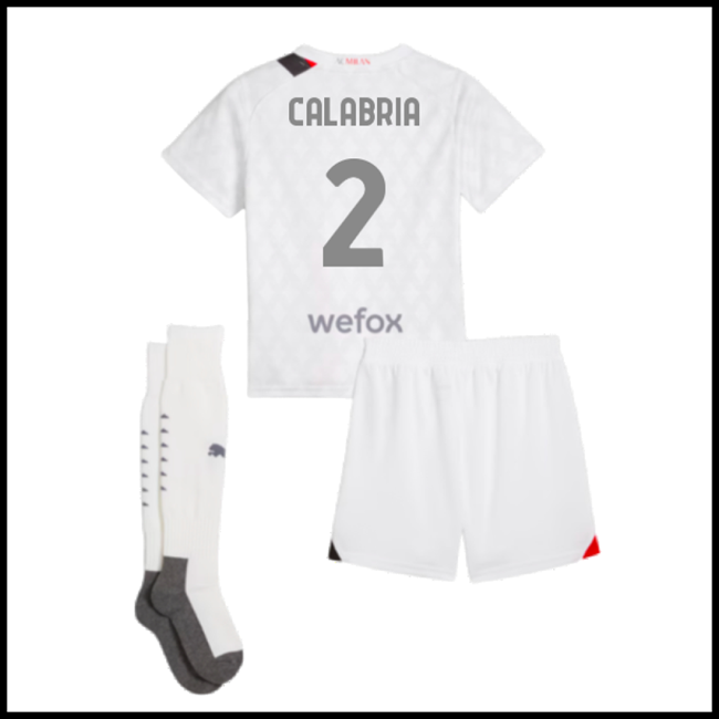 Nogometni Dres AC Milan Dječji CALABRIA #2 Gostujući Komplet 2023-2024
