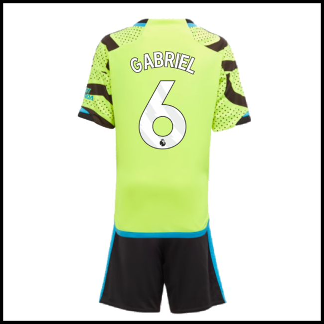 Nogometni Dres Arsenal Dječji GABRIEL #6 Gostujući Komplet 2023-2024