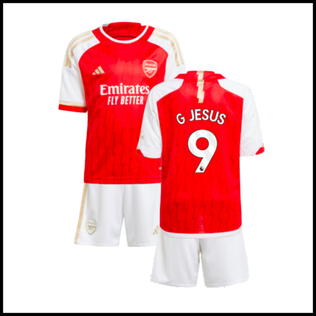 Nogometni Dres Arsenal Dječji G JESUS #9 Domaći Komplet 2023-2024