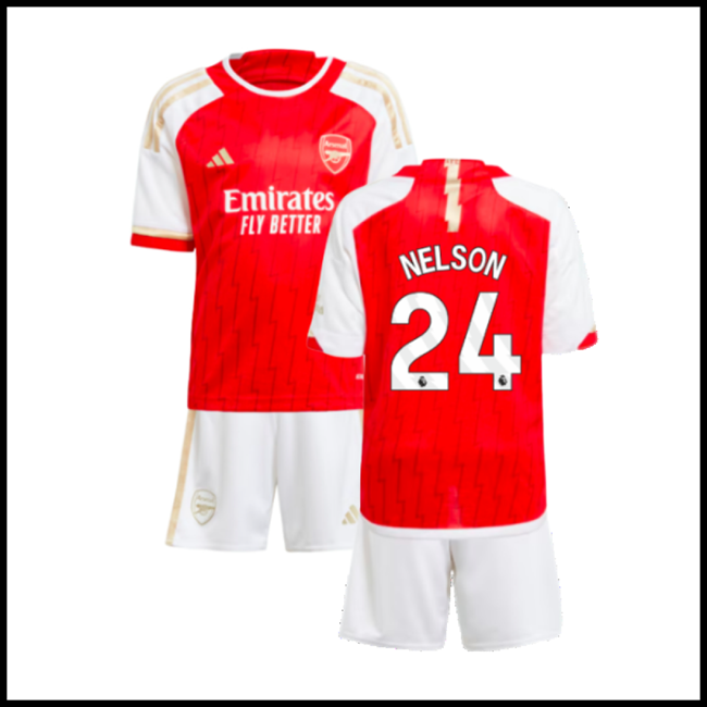 Nogometni Dres Arsenal Dječji NELSON #24 Domaći Komplet 2023-2024