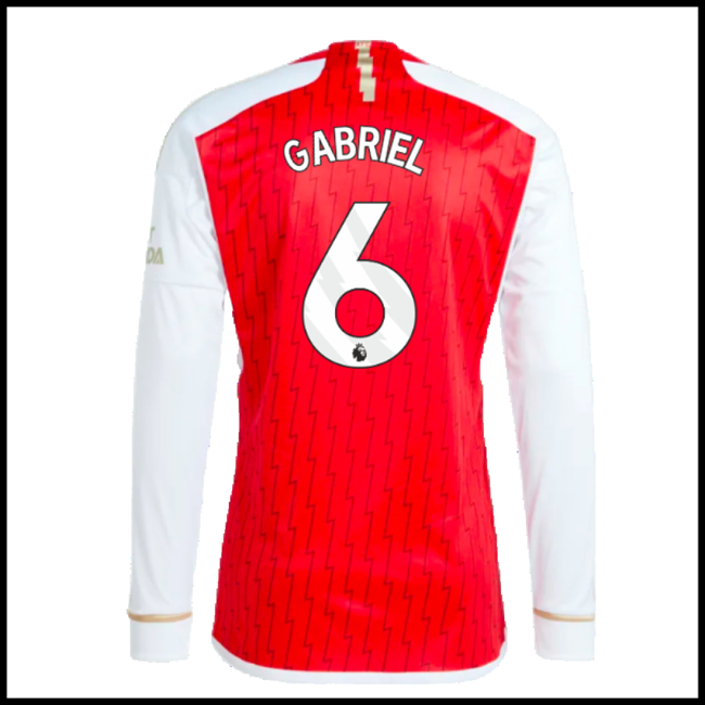 Nogometni Dres Arsenal GABRIEL #6 Dugim Rukavima Domaći Komplet 2023-2024