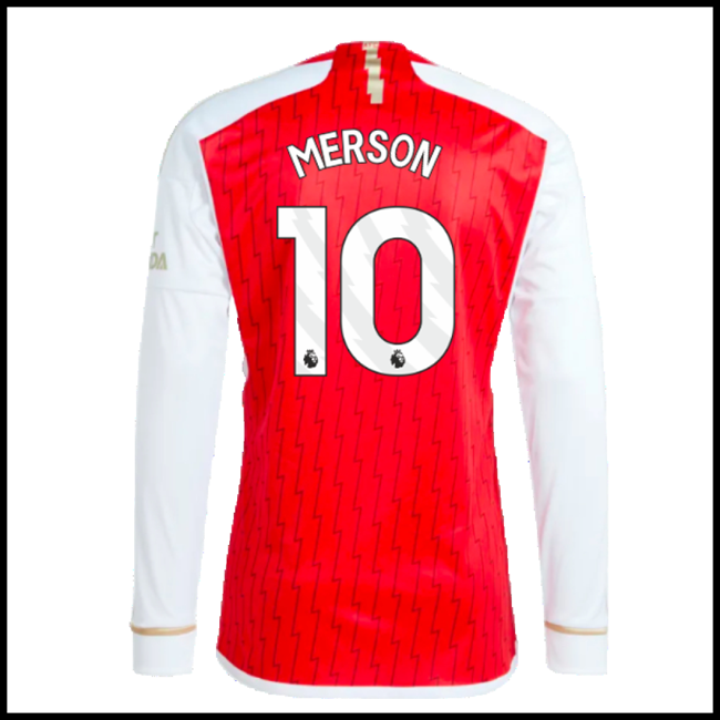 Nogometni Dres Arsenal MERSON #10 Dugim Rukavima Domaći Komplet 2023-2024