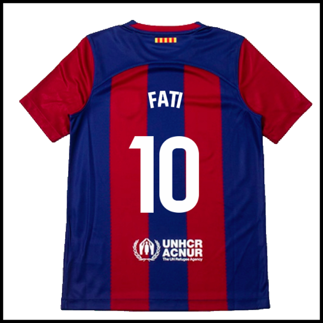 Nogometni Dres FC Barcelona Dječji FATI #10 Domaći Komplet 2023-2024