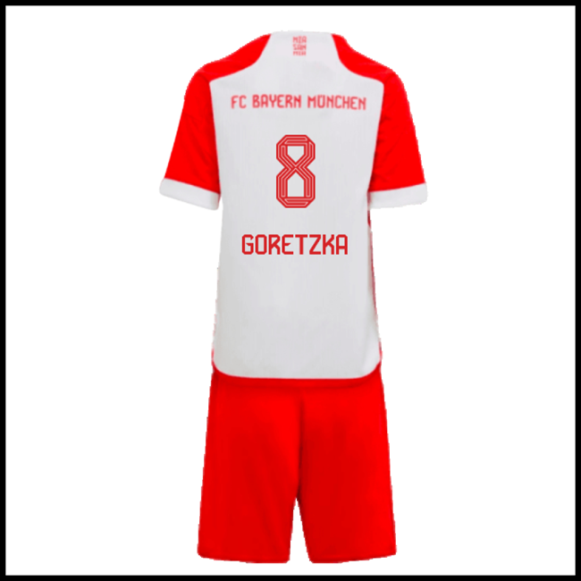 Nogometni Dres FC Bayern München Dječji GORETZKA #8 Domaći Komplet 2023-2024