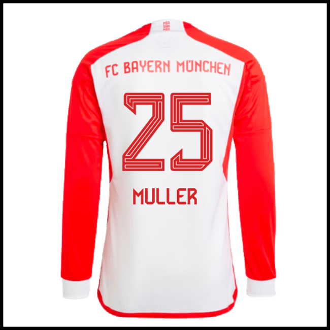 Nogometni Dres FC Bayern München MULLER #25 Dugim Rukavima Domaći Komplet 2023-2024