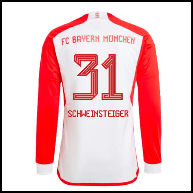 Nogometni Dres FC Bayern München SCHWEINSTEIGER #31 Dugim Rukavima Domaći Komplet 2023-2024