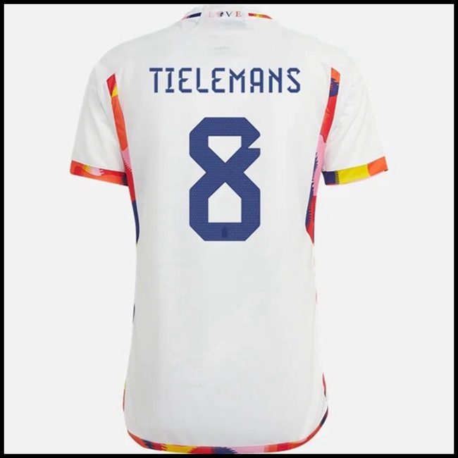 Nogometni Dres Belgija TIELEMANS #8 Gostujući Komplet Svjetsko Prvenstvo 2022
