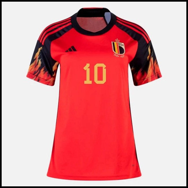 Belgija E HAZARD #10 Odjeća,top Nogometni Dres Belgija Ženska E HAZARD #10 Domaći Komplet Svjetsko Prvenstvo 2022 komplet