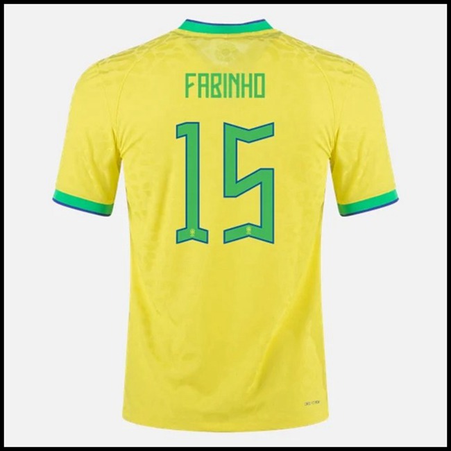 Nogometni Dres Brazil FABINHO #15 Domaći Komplet Svjetsko Prvenstvo 2022
