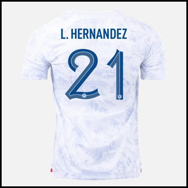 Nogometni Dres Francuska L HERNANDEZ #21 Gostujući Komplet Svjetsko Prvenstvo 2022