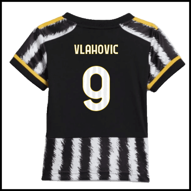 Nogometni Dres Juventus Dječji VLAHOVIC #9 Domaći Komplet 2023-2024
