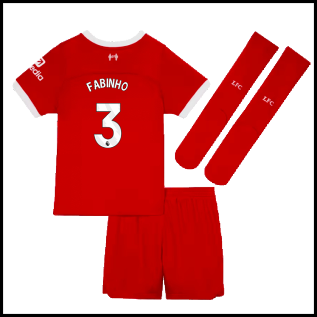Nogometni Dres Liverpool Dječji FABINHO #3 Domaći Komplet 2023-2024