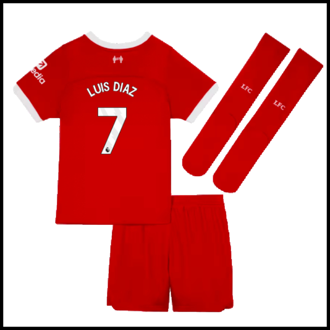 Nogometni Dres Liverpool Dječji LUIS DIAZ #7 Domaći Komplet 2023-2024