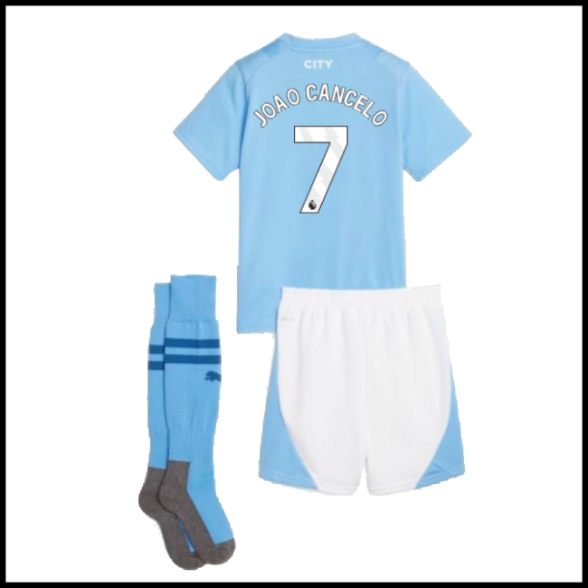 Nogometni Dres Manchester City Dječji JOAO CANCELO #7 Domaći Komplet 2023-2024