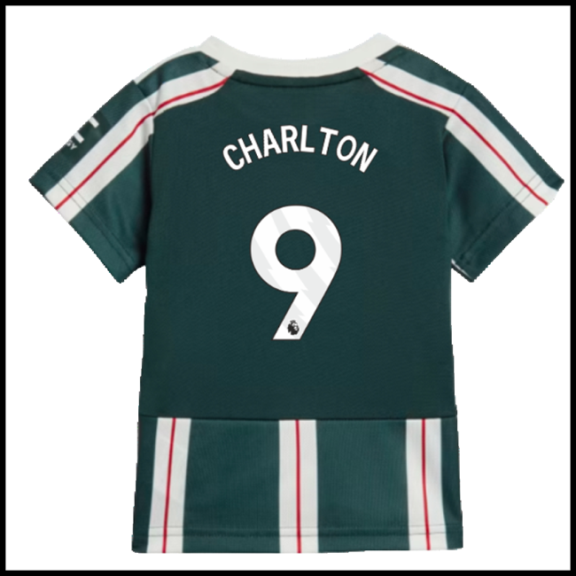 Nogometni Dres Manchester United Dječji CHARLTON #9 Gostujući Komplet 2023-2024