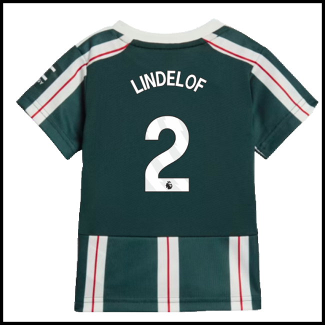 Nogometni Dres Manchester United Dječji LINDELOF #2 Gostujući Komplet 2023-2024