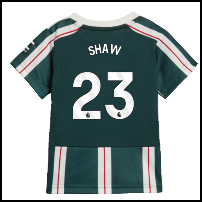 Nogometni Dres Manchester United Dječji SHAW #23 Gostujući Komplet 2023-2024