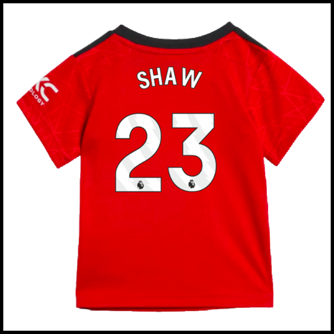 Nogometni Dres Manchester United Dječji SHAW #23 Domaći Komplet 2023-2024