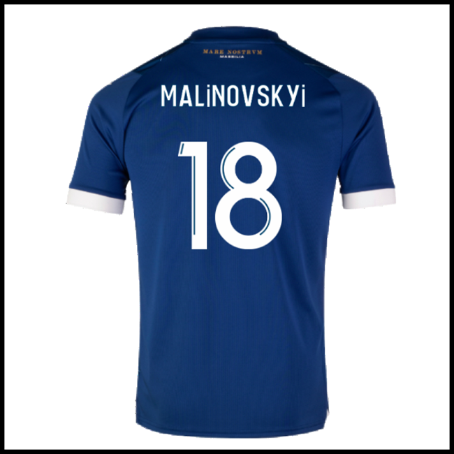 Nogometni Dres Olympique de Marseille MALINOVSKYI #18 Gostujući Komplet 2023-2024