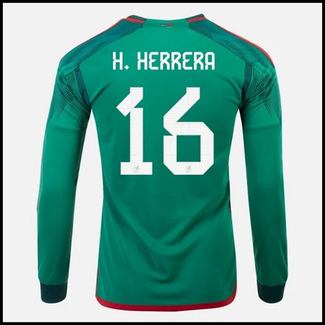 Nogometni Dres Meksiko H HERRERA #16 Dugim Rukavima Domaći Komplet Svjetsko Prvenstvo 2022
