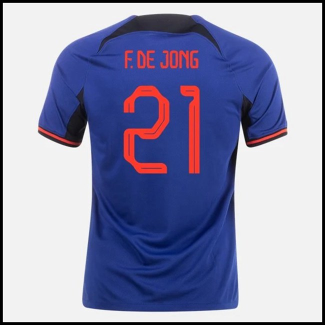 Nogometni Dres Nizozemska F DE JONG #21 Gostujući Komplet Svjetsko Prvenstvo 2022