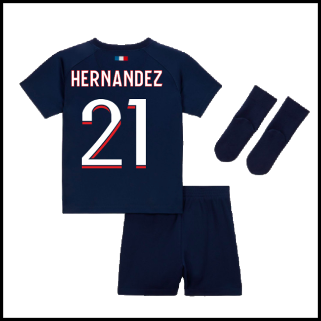 Nogometni Dres Paris Saint Germain PSG Dječji HERNANDEZ #21 Domaći Komplet 2023-2024