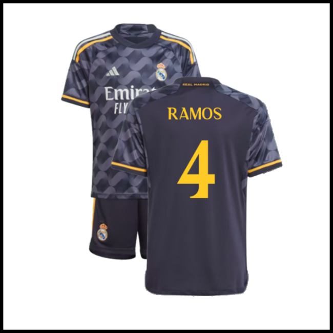 Nogometni Dres FC Real Madrid Dječji RAMOS #4 Gostujući Komplet 2023-2024