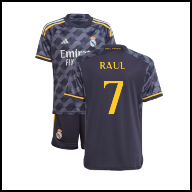 Nogometni Dres FC Real Madrid Dječji RAUL #7 Gostujući Komplet 2023-2024
