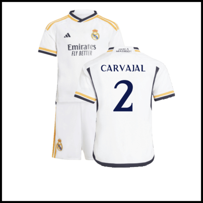 Nogometni Dres FC Real Madrid Dječji CARVAJAL #2 Domaći Komplet 2023-2024