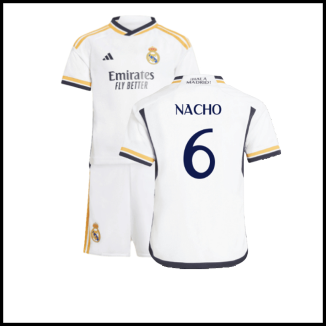 Nogometni Dres FC Real Madrid Dječji NACHO #6 Domaći Komplet 2023-2024