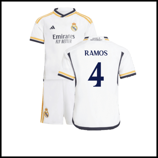Nogometni Dres FC Real Madrid Dječji RAMOS #4 Domaći Komplet 2023-2024