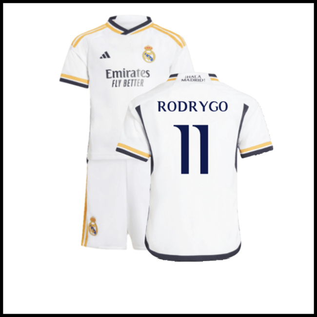 Nogometni Dres FC Real Madrid Dječji RODRYGO #11 Domaći Komplet 2023-2024