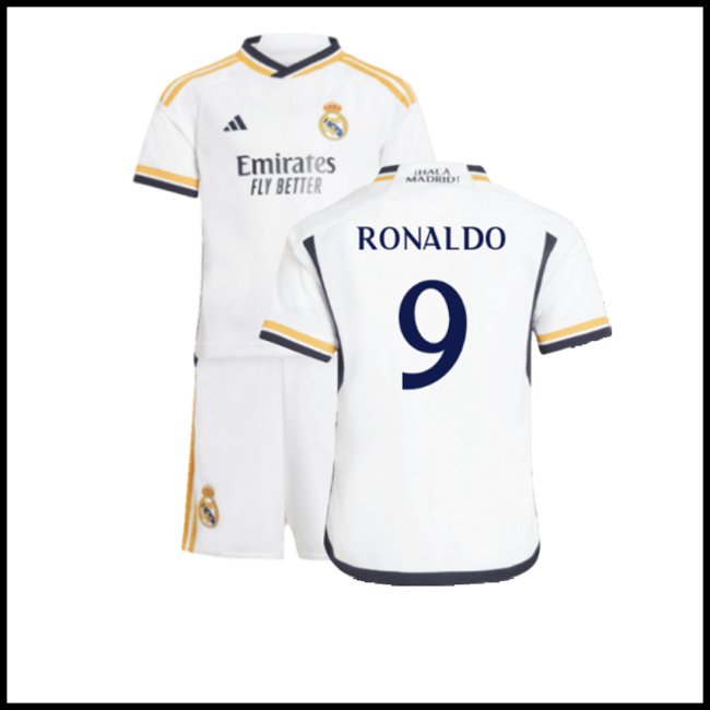 Nogometni Dres FC Real Madrid Dječji RONALDO #9 Domaći Komplet 2023-2024