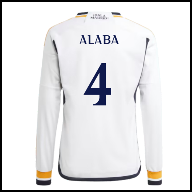 Nogometni Dres FC Real Madrid ALABA #4 Dugim Rukavima Domaći Komplet 2023-2024