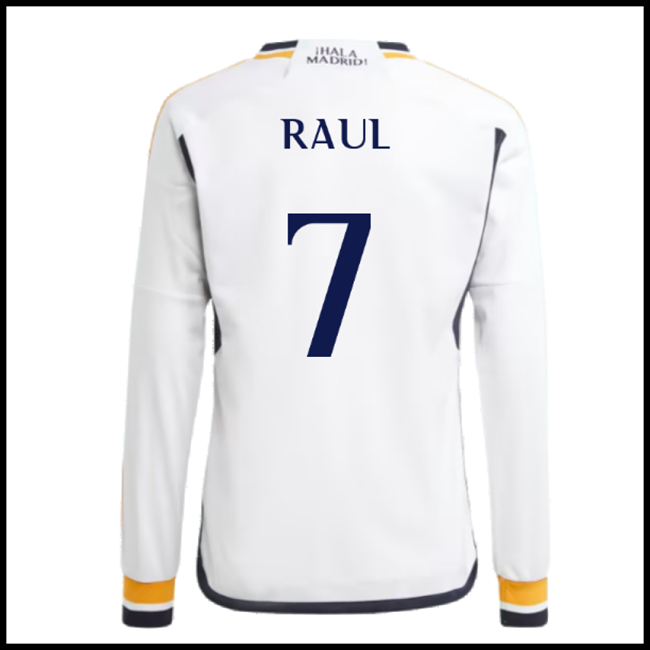 Nogometni Dres FC Real Madrid RAUL #7 Dugim Rukavima Domaći Komplet 2023-2024