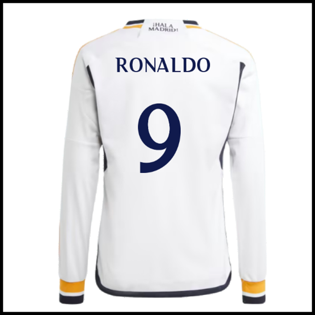 Nogometni Dres FC Real Madrid RONALDO #9 Dugim Rukavima Domaći Komplet 2023-2024