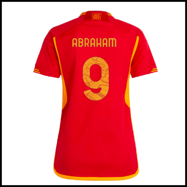 Nogometni Dres AS Roma Ženska ABRAHAM #9 Domaći Komplet 2023-2024