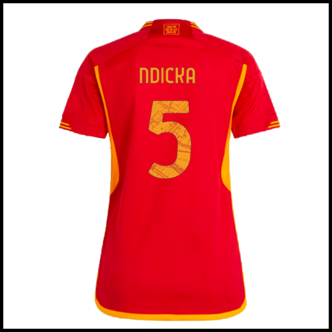 Nogometni Dres AS Roma Ženska NDICKA #5 Domaći Komplet 2023-2024