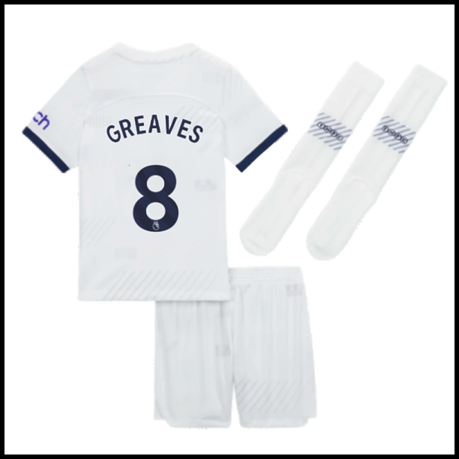 Nogometni Dres Tottenham Hotspur Dječji GREAVES #8 Domaći Komplet 2023-2024